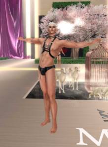 MR SL ♛ Ireland became enthusiastic about the Victor’s Secret challenge after seeing this amazing outfit from Gabriel. While the fantasy genre is totally out of his comfort zone, he couldn't help himself and his excitement grew as is evident by the added a scarf and body glitter by E.V.E and a halo, horns and wings by C L A Vv. The ethereal quality of wings and scarf balance the fierce image of the leather harness and briefs making this worthy of any couture event.
